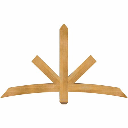 Ekena Millwork Alberta Rough Sawn Timber Gable Bracket, Western Red Cedar, 60"W x 35"H x 4"D x 4"F, 14/12 Pitch GBW060X35X0404ALB00RWR